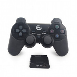 Gembird JPD-WDV-01  2.4 GHz Wireless dual vibration gamepad, 12 action buttons, 2 sticks and 4-way D-pad,, Black